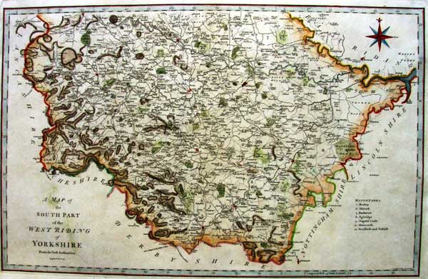 A map of the south part of the West Riding of Yorkshire from the best authorities. Engraved by J. Cary