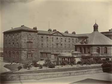 Sheffield Royal Infirmary, Infirmary Road, view of rear of original block showing Outpatients' Building