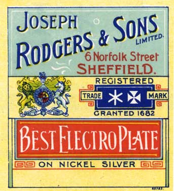 Joseph Rodgers and Sons Ltd., cutlery manufacturers, No. 6 Norfolk Street - extract from catalogue