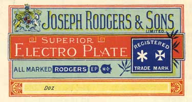 Joseph Rodgers and Sons Ltd., cutlery manufacturers, No. 6 Norfolk Street - extract from catalogue