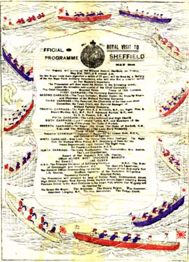 Official programme for the visit of Queen Victoria to Sheffield