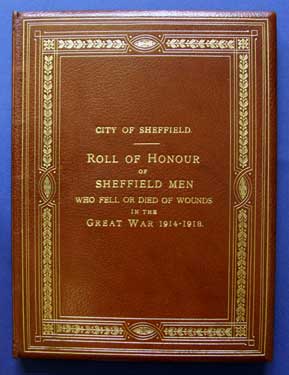 Cover of Sherffield's World War One official roll of honour (published 1931)