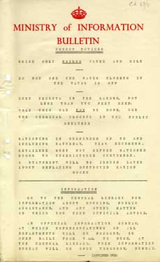 Official bulletin issued after air raid (Sheffield blitz)