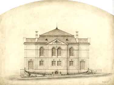 Broomhill Chapel (Methodist New Connexion), Glossop Road (junction with Ashdell Road), front elevation (first design), c. 1862