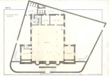 Broomhill Chapel (Methodist New Connexion), Glossop Road (junction with Ashdell Road), basement plan (second design)