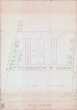 Ground plan for the intended workhouse for Sheffield, between Broad lane and Trippett Lane, c. 1791