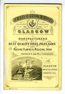 William Cook and Sons, Glasgow Steel and File Works, Washford Road, Sheffield - page 14 of price list, c. 1890