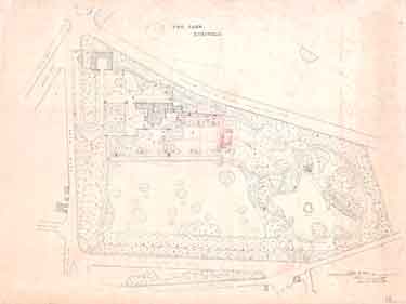 Plan of The Farm, [Granville Road], Sheffield: layout of ornamental gardens