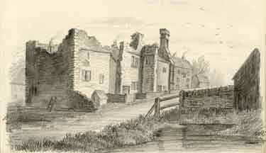 The Manor House (south view) sketched by John Holland Brammall (when a boy)
