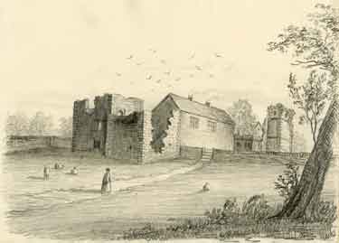 Sheffield Manor sketched by John Holland Brammall (when a boy)