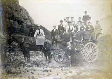 Wightman family in open-top horse-drawn omnibus/carriage