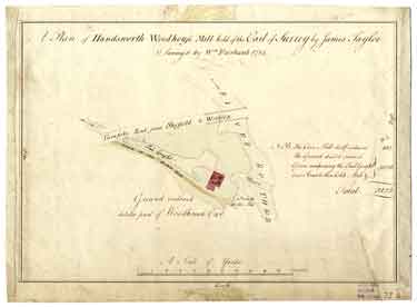 Plan of Handsworth Woodhouse Mill held of the Earl of Surrey by James Taylor