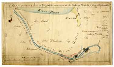 A plan of certain lands at Brightside exchanged by the Duke of Norfolk and John Whetham, esquire, c. 1798