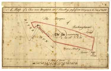 A map of a Close near Brightside in T. Handley's possession belonging to the Duke of Norfolk