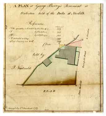 Plan of George Berry's Tenement at Owlerton [on the corner of Middlewood Road and Holme Lane] held on behalf of the Duke of Norfolk
