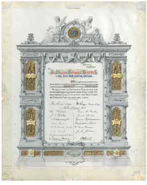 Illuminated address to Sir William Sterndale Bennett to mark his knighthood from former pupils and Sheffield residents 