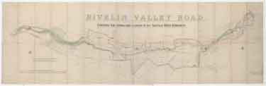Contoured plan of Rivelin Valley Road showing land belonging to the Sheffield Water Department