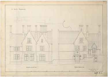 St. Paul's Parsonage, Brook Hill - north and south elevations