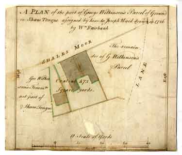 A Plan of part of George Wilkinson's parcel of ground in Shaw Tongue assigned by him to Joseph Ward