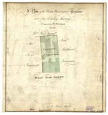 Plan of the widow Warrington's tenements, held of the Earl of Surrey