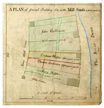 Plan of several building lots in the Mill Sands