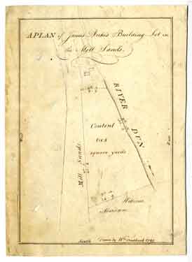 Plan of James Duke's building lot in the Mill Sands