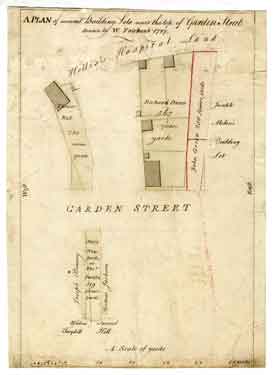 Plan of several building lots near the top of Garden Street