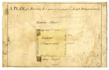 Plan of a building lot to be demised to Joseph Binney [Garden Street]