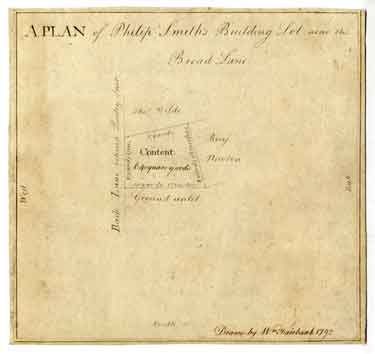 A plan of Philip Smith's building Lot near the Broad Lane