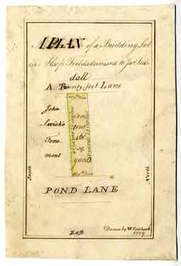 A plan of a building lot in Alsop Fields demised to James Siddall