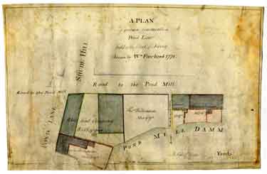 A plan of certain tenements in Pond Lane held of the Earl of Surrey