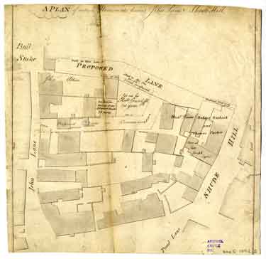 A plan of certain tenements betwixt Jehu Lane and Shude Hill, [1787]
