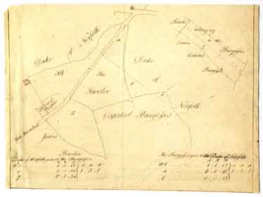 Exchanges of land between the Duke of Norfolk and the Twelve Capital Burgesses on both sides of (modern Broomhall Street) Broom Hall Lane, ]c. 1787]