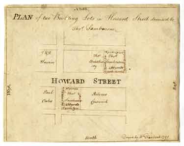 Plans of two building lots in Howard Street demised to Thomas Sambourne