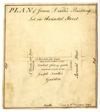 Plan of James Dixon's Building Lot in Arundel Street