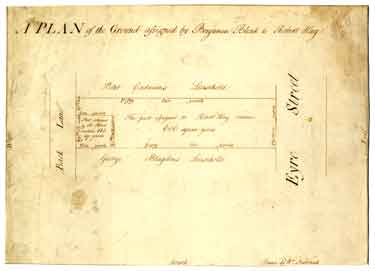 A Plan of the ground assigned by Benjamin Blonk to Robert Kay, [c. 1784 - 1799]