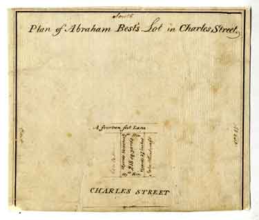 A Plan of Abraham Best's lot in Charles Street, [1790s]