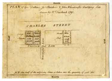 Plan of George Dalton's, James Butcher's and John Wheatcroft's building lots