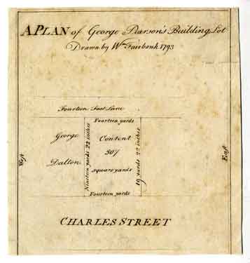 A Plan of George Pearson's building lot [Charles Street]