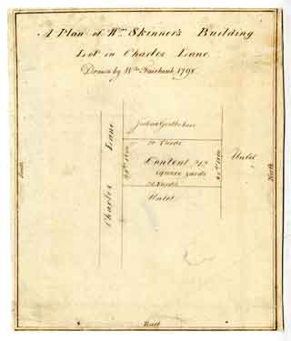 A Plan of William Skinner's building lot in Charles Lane
