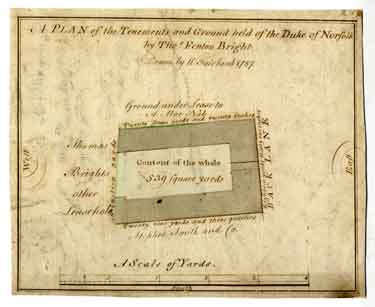 A plan of the tenements and ground held of the Duke of Norfolk by Thomas Fenton Bright