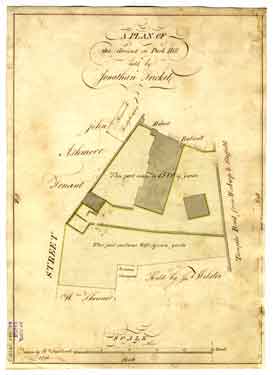 A plan of the ground on Park Hill held by Jonathan Tricket