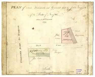 Plan of certain tenements and ground held by John Froggatt of the Duke of Norfolk