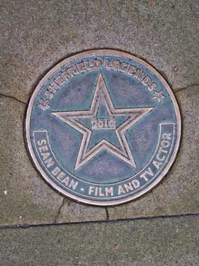 Sheffield Legends plaque - Sean Bean, film and TV actor (installed 2010)