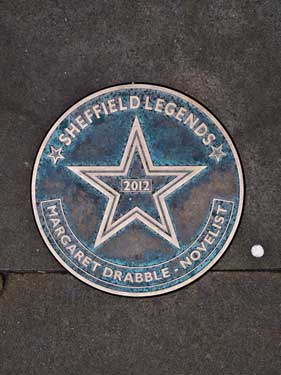 Sheffield Legends plaque - Margaret Drabble, novelist (installed 2012)