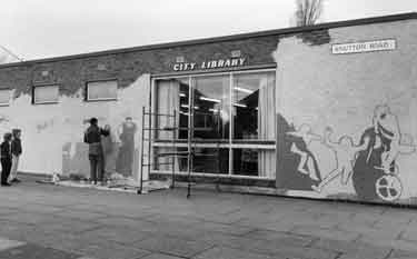 Mural project at Parson Cross Library, Margetson Crescent and junction with Knutton Road