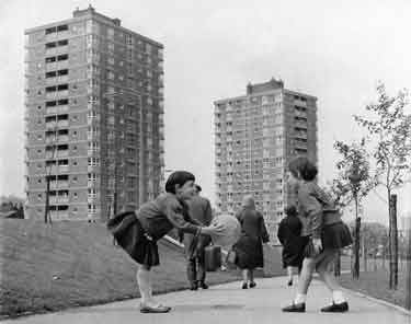 Children playing near Netherthorpe flats, Brightmore Drive and Netherthorpe Road