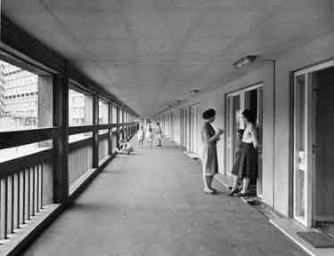 Park Hill flats - a view along one of the balconies