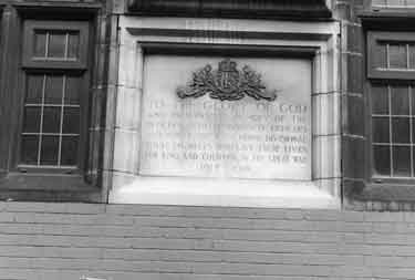 First World War Memorial plaque to the West Riding Divisional Royal Engineers, Somme Barracks, corner of Glossop Road and Gell Street