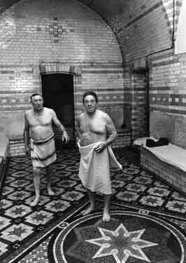 Gentlemen bathers at Turkish Baths, Glossop Road